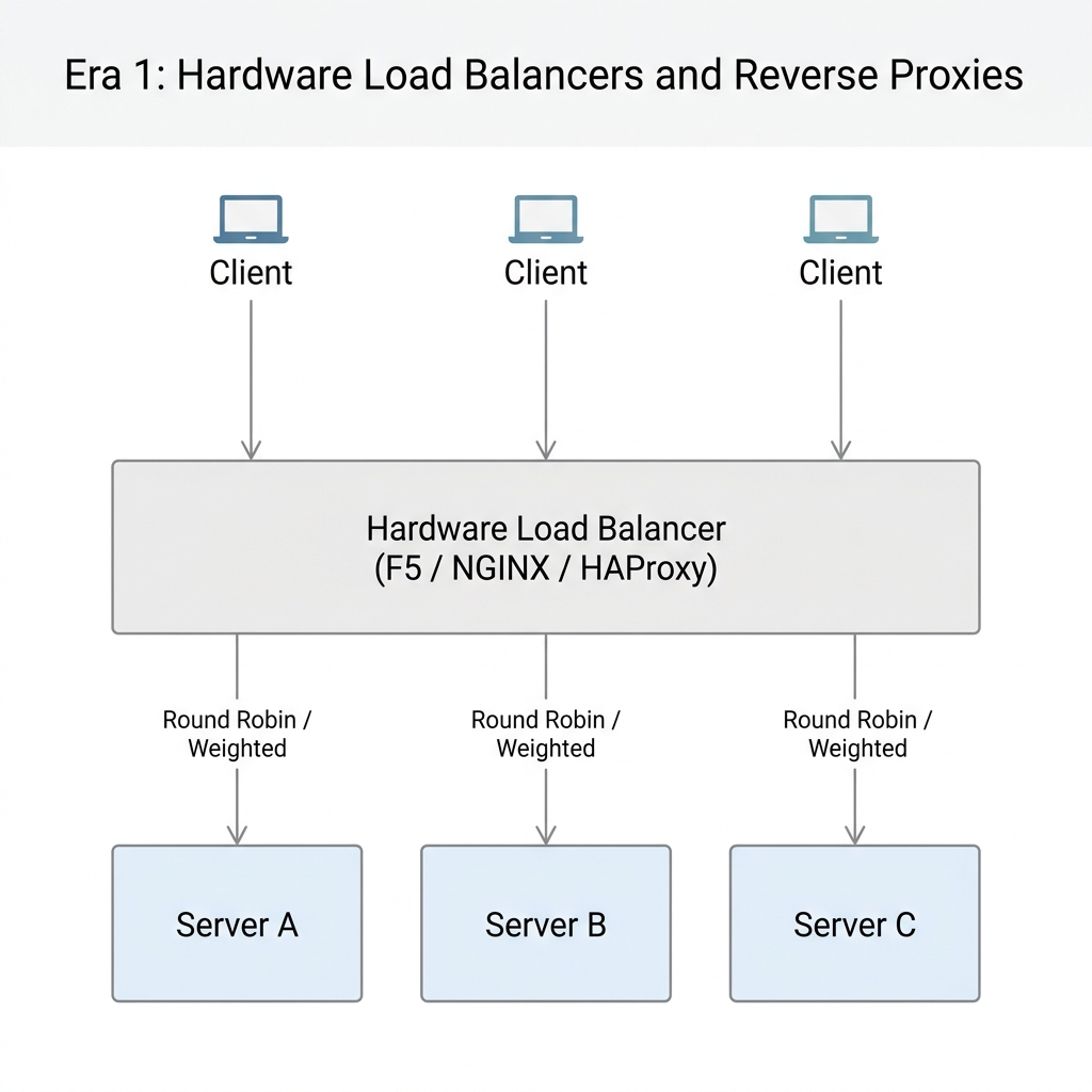 Era 1: Hardware Load Balancers and Reverse Proxies