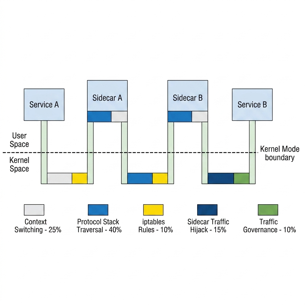 Istio latency analysis — sidecar overhead breakdown